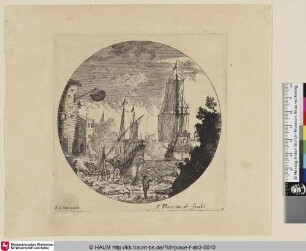 [Rundförmige Hafenansicht; Roundel with view of a harbour]