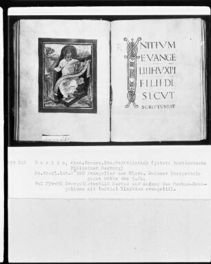 Evangeliar Kaiser Lothars — Anfang des Markus-Evangeliums mit Initiale I, Folio 76recto