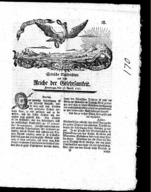 April, 1751. Achtzehntes Stück