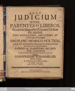Iudicium Inter Parentes Et Liberos