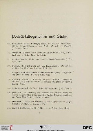 Porträt-Lithographien und Stiche (Nr. 341-400)
