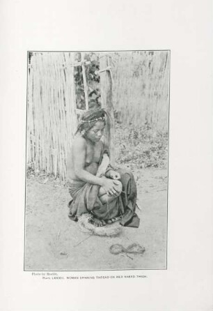 Plate LXXXIII. Woman spinning thread on her naked thigh