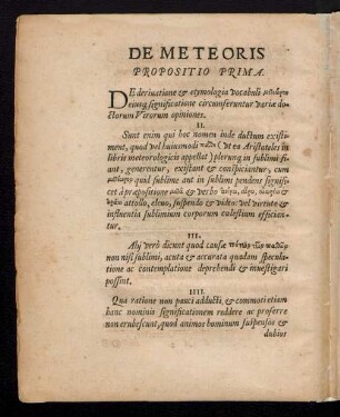 De Meteoris Propositio Prima.