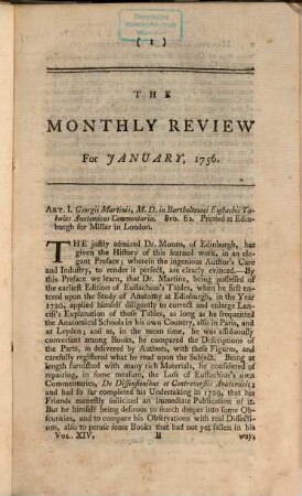 The monthly review, or, literary journal. 14. 1756
