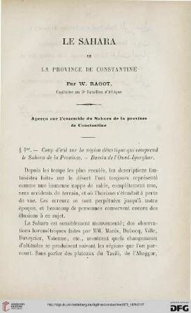 Sér. 2: Le Sahara de la province de Constantine