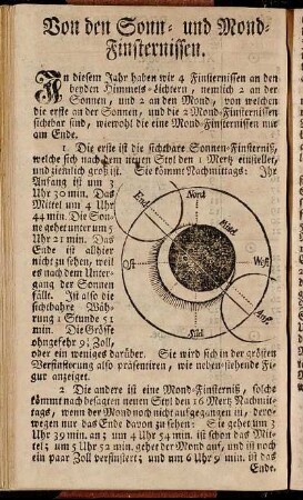 Von den Sonn- und Mond-Finsternissen.