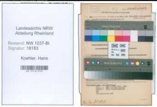 Entnazifizierung Hans Koehler , geb. 31.03.1889 (Landessekretaer)