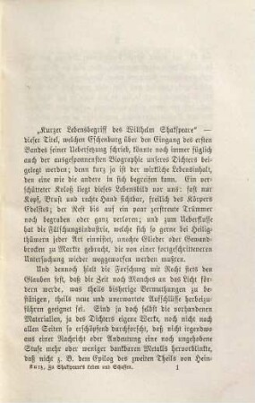 Streifzüge in Literatur und Geschichte, 1. Zu Shakspeare's Leben und Schaffen : Altes und Neues