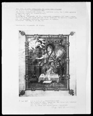 Evangeliar (der zweite Teil befindet sich in Weimar) — Evangelist Lukas, Folio 1verso