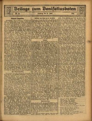 Ausgabe vom Sonntag, den 14. Juni 1914.