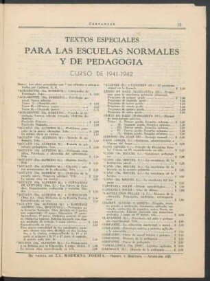 Textos especiales para las Escuelas Normales y de Pedagogía : Curso de 1941-1942
