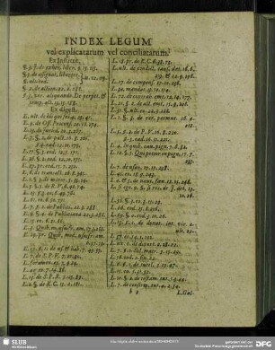 Index Legum vel explicatarum vel conciliatarum