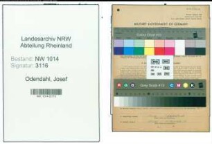 Entnazifizierung Josef Odendahl , geb. 04.05.1906 (Metzger)