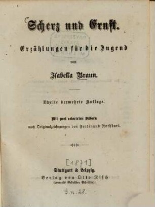Scherz und Ernst : Erzählungen für die Jugend
