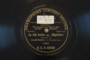 Ja, ich weine aus "Rigoletto" / [Verdi, Giuseppe]