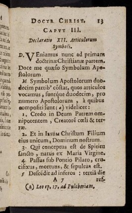 13-23, Primi Articuli Explicatio; Secundi Articuli ...