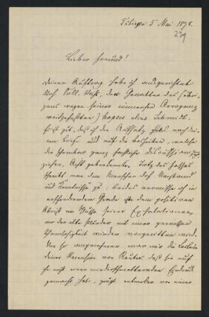 239r-240v, Brief: Tübingen 5. Mai 1878