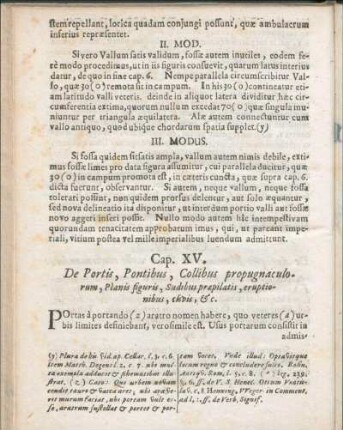 Cap XV. De Portis, Pontibus, Collibus propugnaculorum, Planis figuris, Sudibus præpilatis, eruptionibus, etc.
