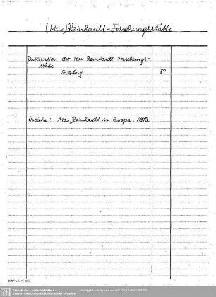 Reinhardt-Forschungsstätte