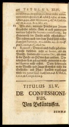 Titulus XLV. De Confessionibus. Von Bekäntnissen