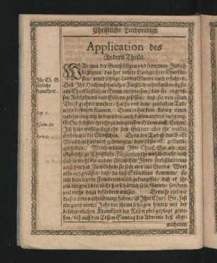 Application des Andern Theils.