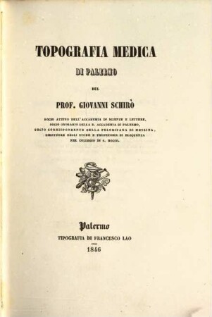 Topografia medica di Palermo