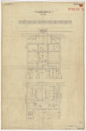 Zwischenbau 2, [Grundriss, Querschnitt]