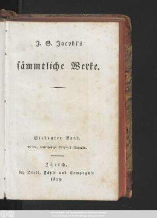 Bd. 7: J. G. Jacobi's sämmtliche Werke