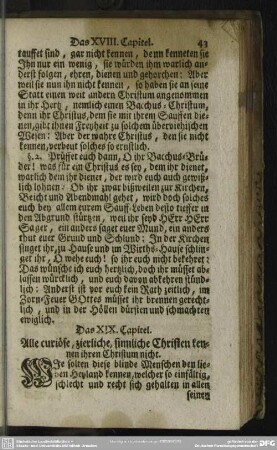 Das XIX. Capitel. Alle curiöse, zierliche, sinnliche Christen kennen ihren Christum nicht