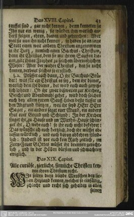 Das XIX. Capitel. Alle curiöse, zierliche, sinnliche Christen kennen ihren Christum nicht