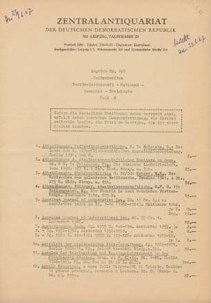 Nr. 867: Zeitschriften Rechtswissenschaft - Nationalökonomie - Soziologie Teil 2