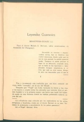 Leyendas guaraníes