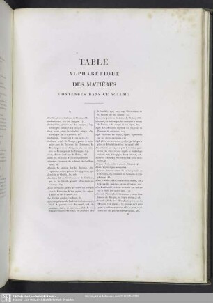 Table Alphabétique Des Matières Contenues Dans Ce Volume