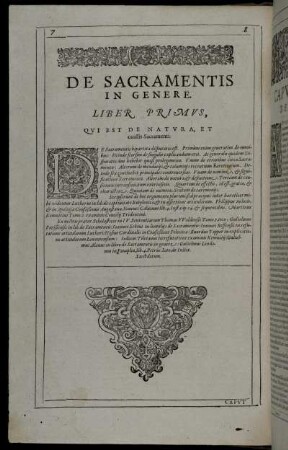 Liber Primus, Qui Es De Natura, Et caussis Sacramenti.