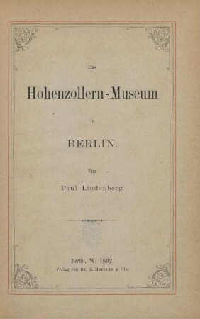 Das Hohenzollern-Museum in Berlin