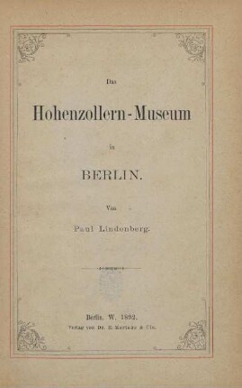 Das Hohenzollern-Museum in Berlin