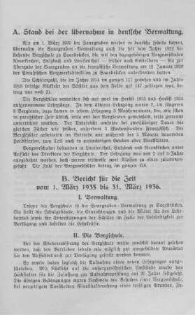 B. Bericht für die Zeit vom 1. März 1935 bis 31. März 1936