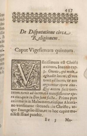 Caput Vigesimum quintum.
