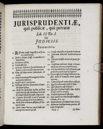 Tit. I. De Judiciis.