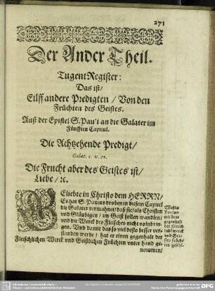 Die Achtzehende Predigt, Die Furcht aber des Geistes ist, Liebe : Achtzehende Predigt, Die Furcht aber des Geistes ist, Liebe