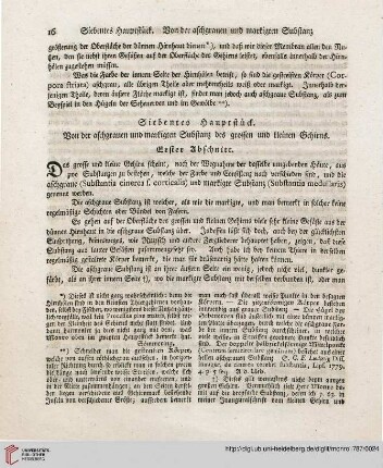 Siebentes Hauptstück: Von der aschgrauen und markigen Substanz [...]