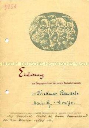 Einladung zur Entgegennahme eines Parteiausweises