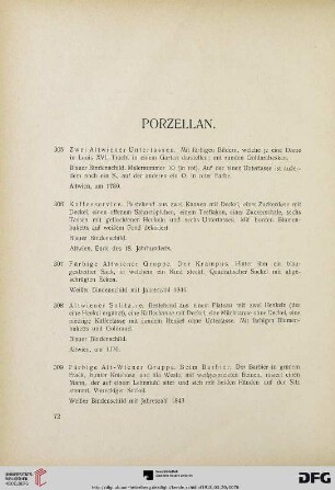 Porzellan (Nr. 305-412)