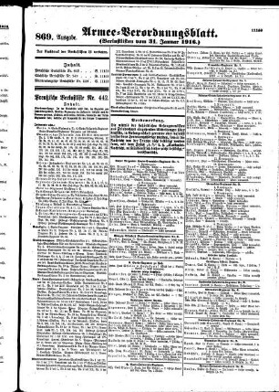 869.Ausgabe. Montag, 31. Januar 1916