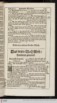 Das dritte Buch Mose, Leviticus genannt
