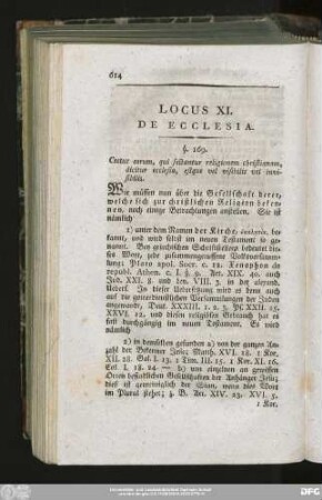 Locus XI. De Ecclesia.
