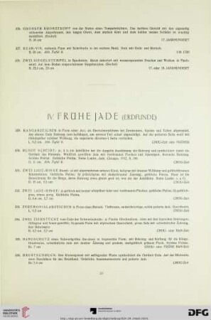 IV. Frühe Jade (Erdfunde) (Nr. 329-367)