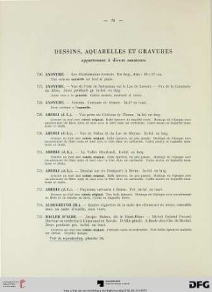 Dessins, Aquarelles et Gravures appartenant à divers amateurs (Nr. 726-793)