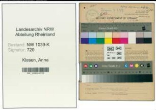 Entnazifizierung Anna Klasen , geb. 01.12.1915 (Angestellte)