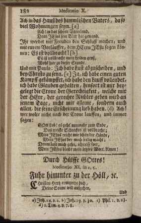 Durch Hülffe Gottes! Meditatio XI.